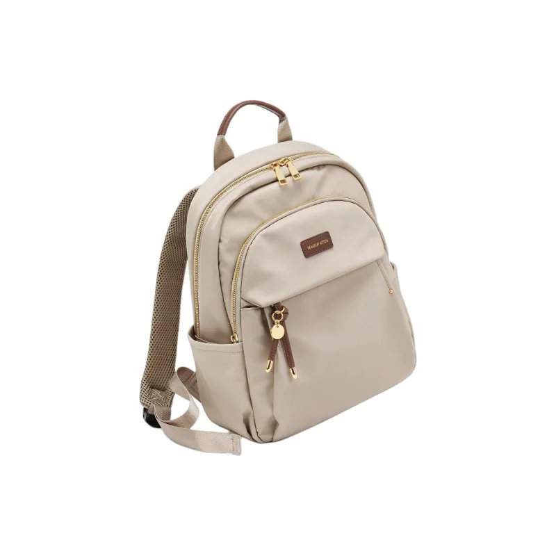 MAKEUP KITTEN Nylon Fabric Backpack Large Size Women's Khaki-2