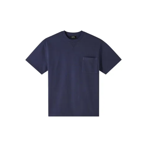 A.P.C T-Shirts Men Marine Blue