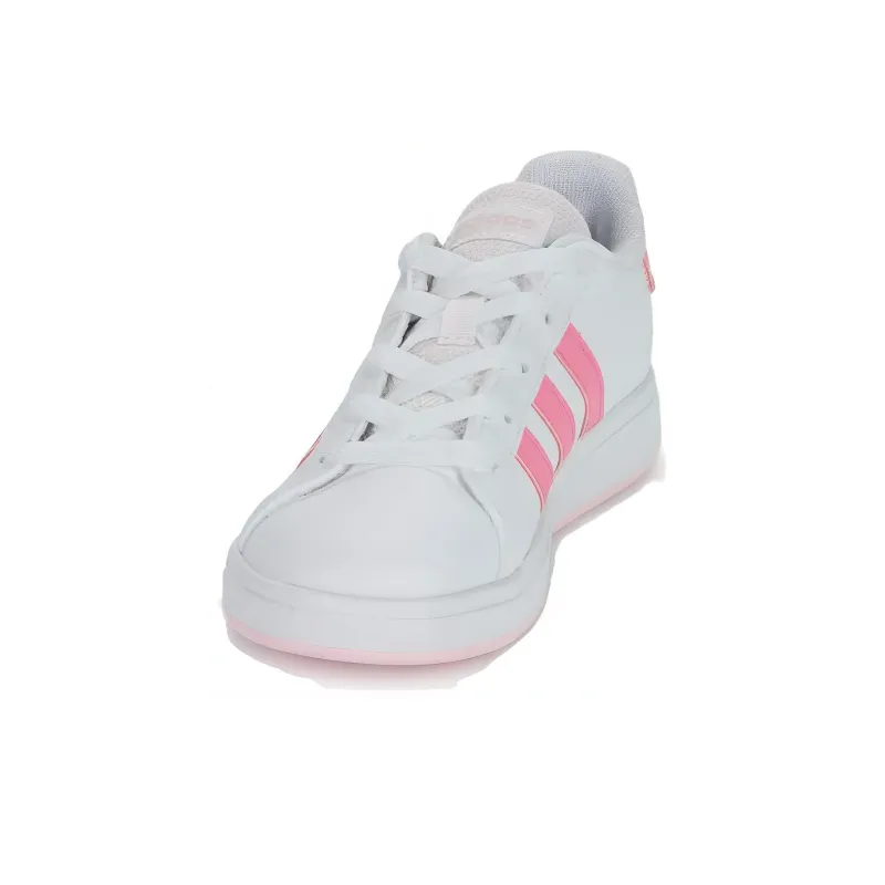 Adidas GRAND COURT LifestyleTennis Anti Slip Wear Resistant Low Top Skateboard Shoes Women's White Pink-2
