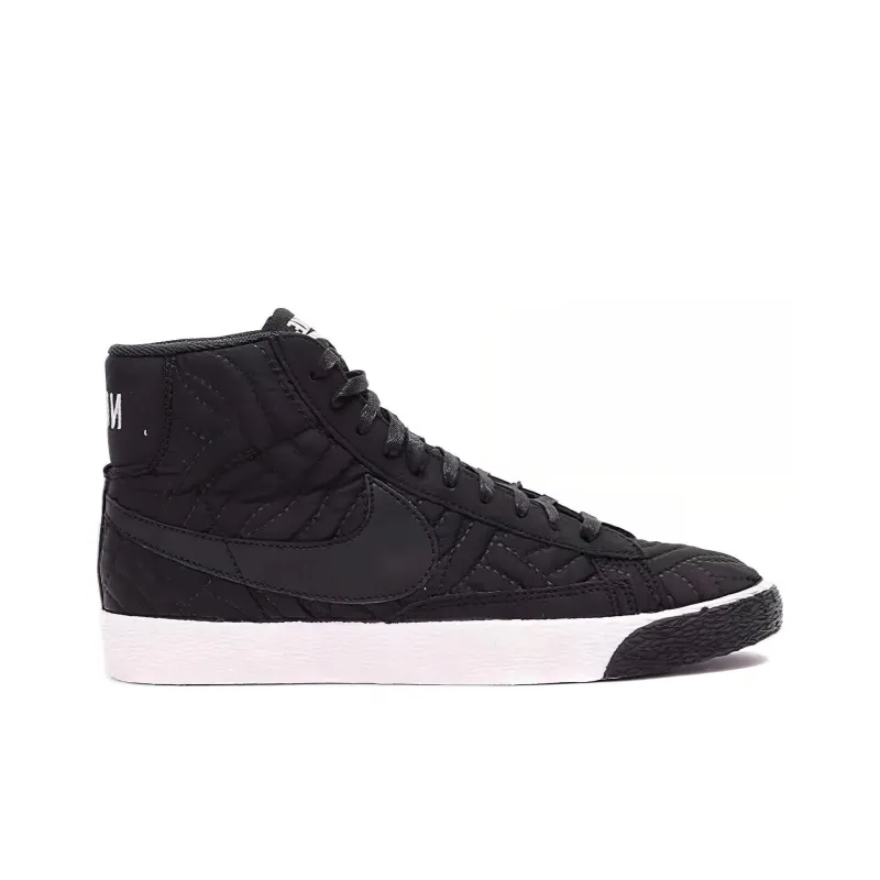 Nike Blazer Mid Premium Cushioning Wear Resistant Mid Top Skateboard Shoes GS Black White-1