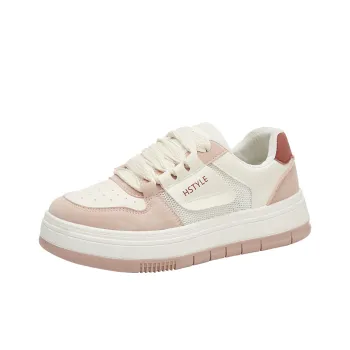 HSTYLE Low-Top Skateboard Shoes Women's Beige Pink