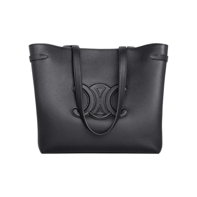 CELINE Grained Calfskin Tote Bag, Shopping Bag, Shoulder Bag, Handbag Women's Black-1