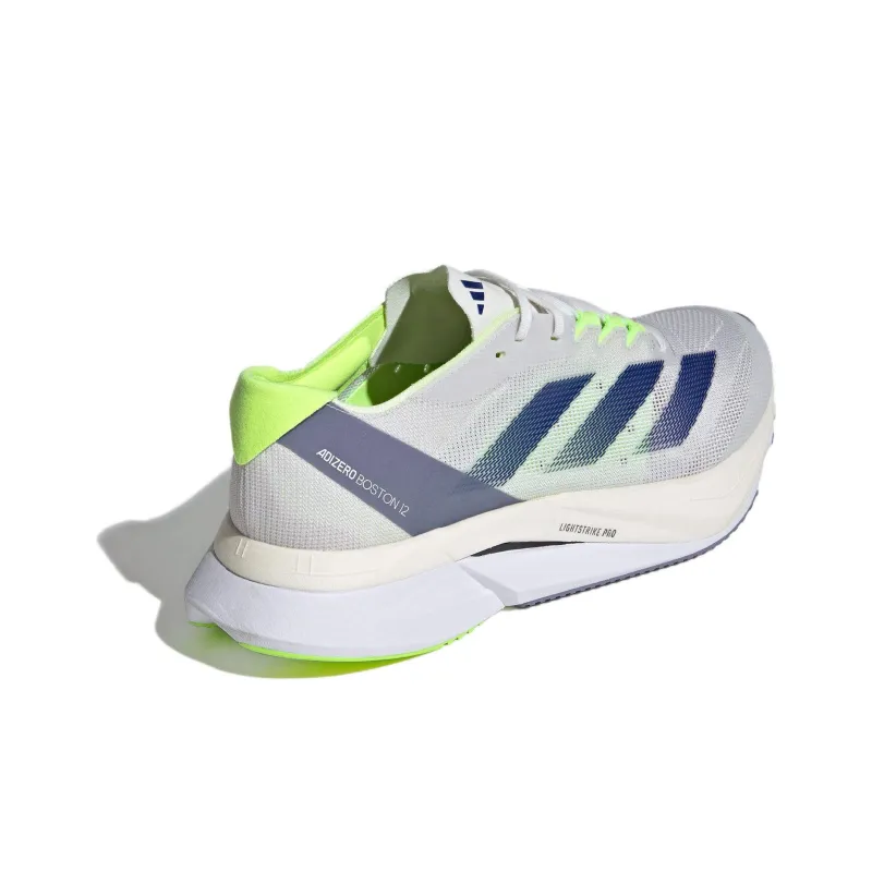Adizero Boston 12 Adidas 'White Royal Lucid Lemon'-3