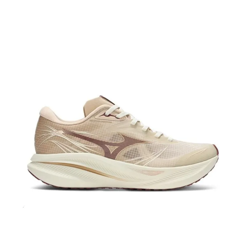 Mizuno Pi Plus Cushioning Wear-Resistant Low-Top Casual Shoes Unisex White Red-1
