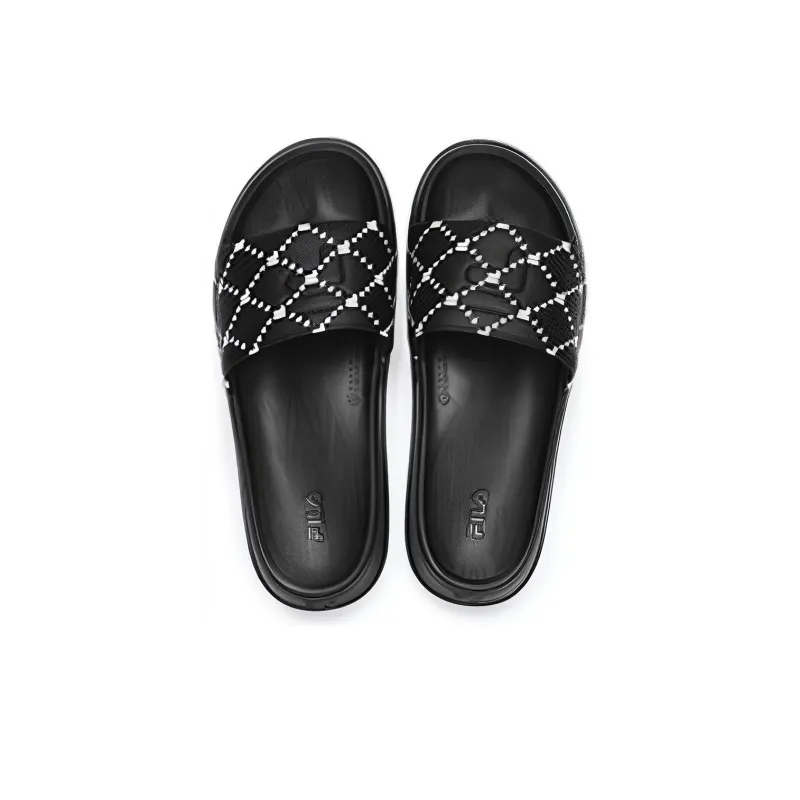 FILA FUSION Como Slippers 'Black White' Women's-3
