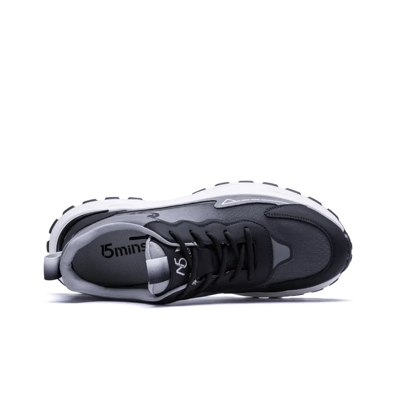 15 MINS Casual Shoes Men Low Top Black Gray Color-3