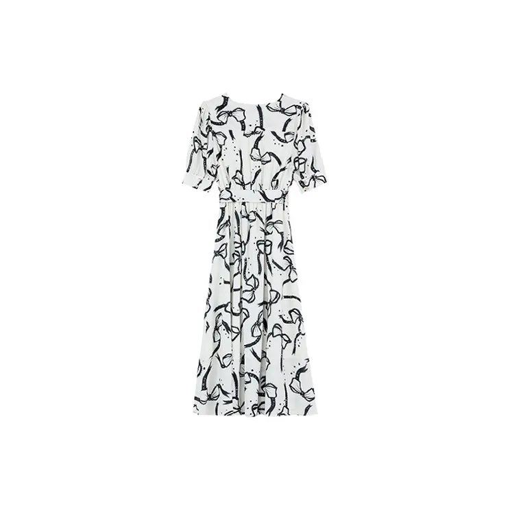 HUASJ Short Sleeved Dresses Women's Ecru-1