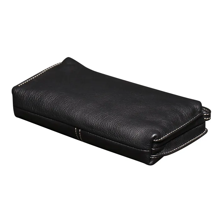DOSRFINI Cow Leather Genuine Leather Wallet Men's Black-3