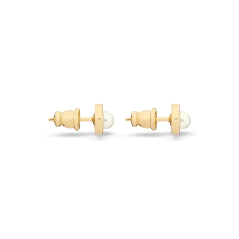 DIOR Resin, Metal Stud Earrings Women's Gold-2