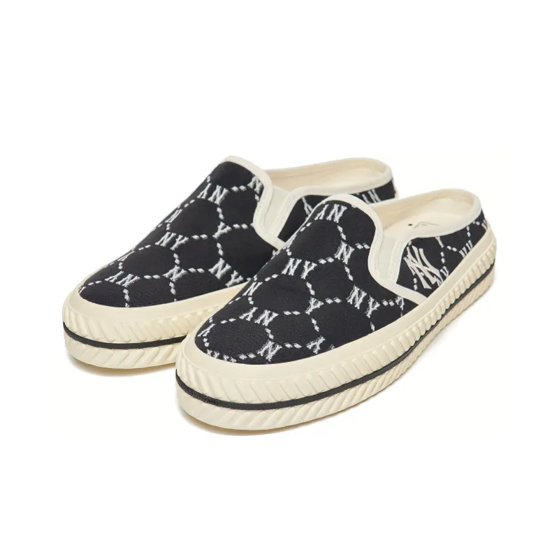 MLB Playball Mule Slip Resistant Cushioning Wear Resistant Lightweight Breathable Low Top Skateboard Shoes Unisex Black-2