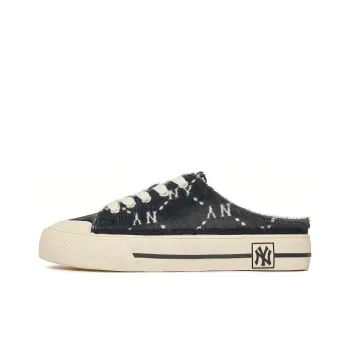MLB Playball Mule Fur Dia Monogram Slip Resistant Cushioning Wear Resistant Low Top Skateboard Shoes Unisex Black