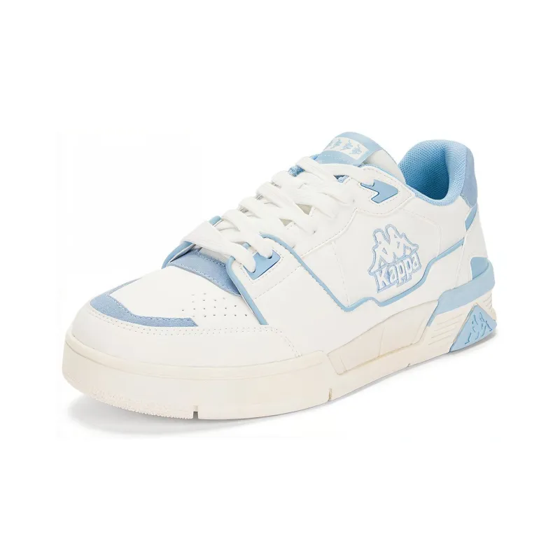 Kappa Anti Slip Wear Resistant Low Top Skateboard Shoes Unisex White Blue-1