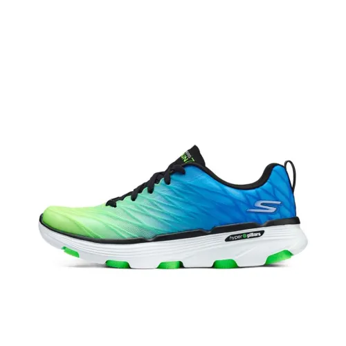 Skechers Cushioning Rebound Low Top Casual Running Shoes Men's Green Blue