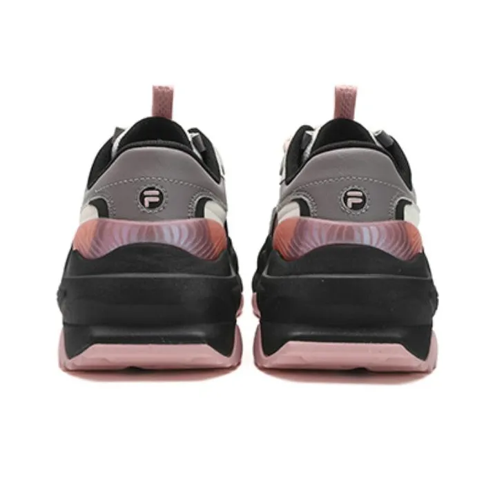 FILA FUSION BIANCO II Cushioned Wear Resistant Lightweight Low Top Chunky Sneakers Women's Zinc Gray-4