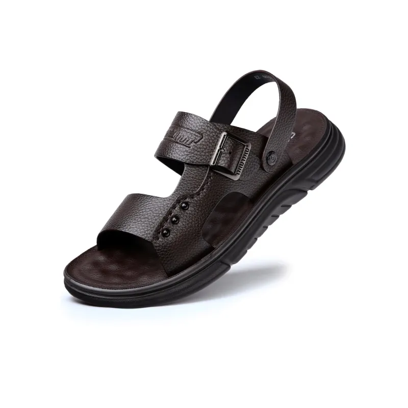 MODENGPAN Beach Sandals Men Black, Brown-1