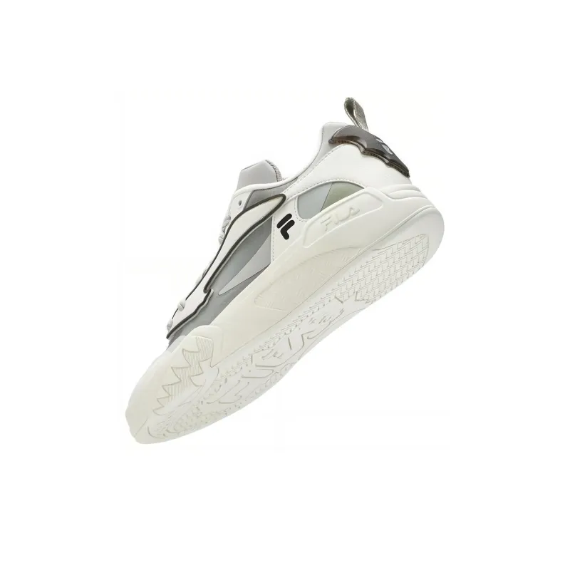 FILA FUSION Anti Slip Wear Resistant Low Top Skateboard Shoes Men's White Gray-6