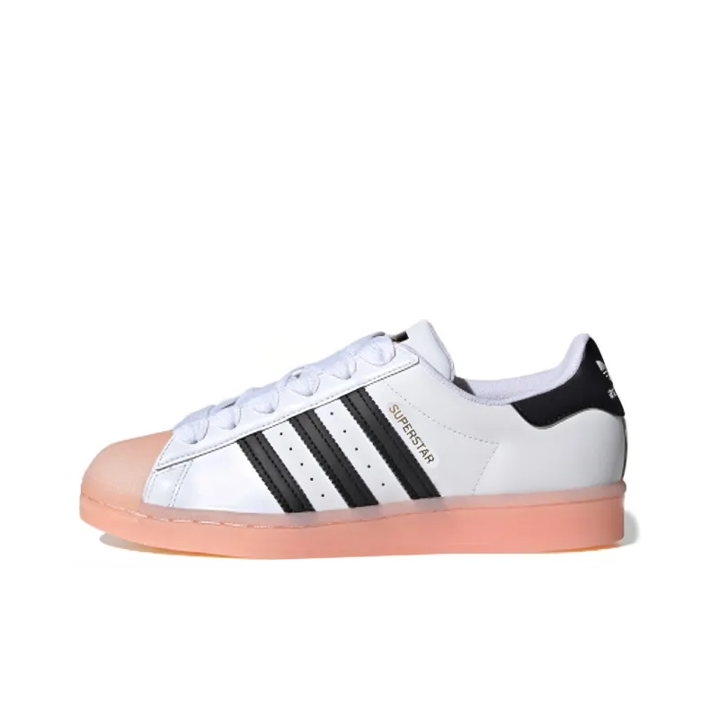 Adidas Superstar White Black Haze Coral Women's-0
