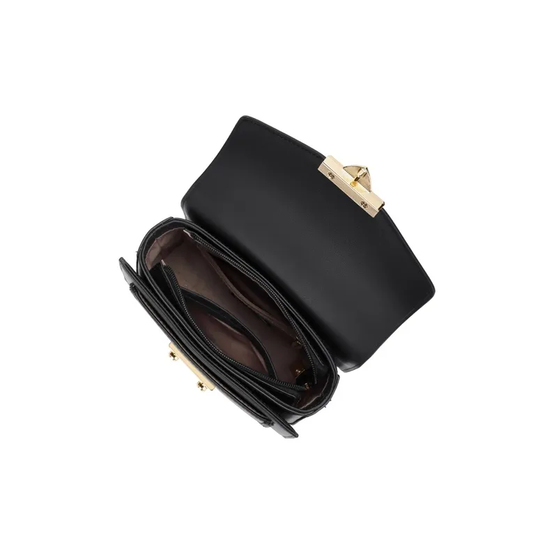 Simvay Clos Cow Leather Patchwork Synthetic Leather Small Square Bag Chain Shoulder Bag Women's-5