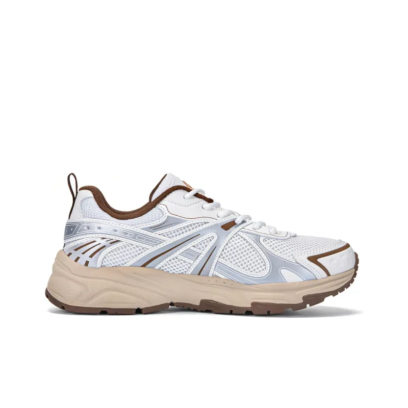 Kappa Anti Slip Wear Resistant Breathable Lightweight Low Top Chunky Sneakers Unisex Classic White/Silver-1
