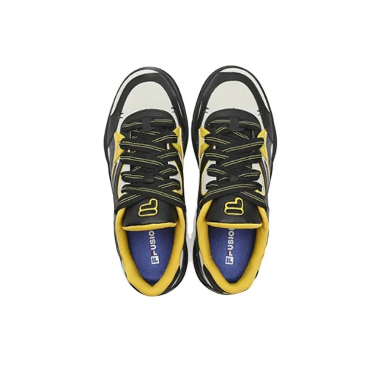 FILA FUSION 50 50 Cushioned Slip Resistant Low Top Skateboard Shoes Men's Black Gray Color-3