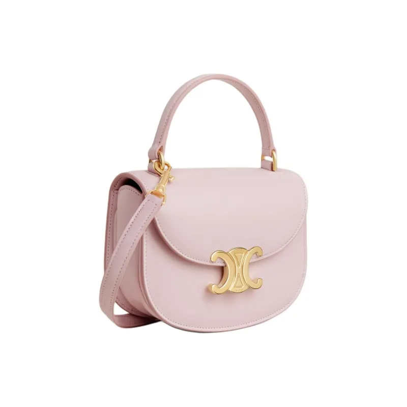 CELINE Triomphe Arc De Triomphe Calfskin Shoulder Bag Crossbody Bag Handbag Mini Women's Light Pink-1