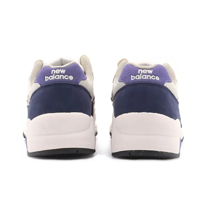 New Balance NB 580 Anti Slip And Wear Resistant Breathable Low Top Casual Running Shoes Unisex Beige Navy Blue-5