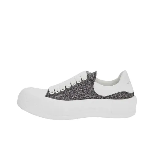 Alexander McQueen Deck Skateboard Shoes Women's Low-Top White Gray