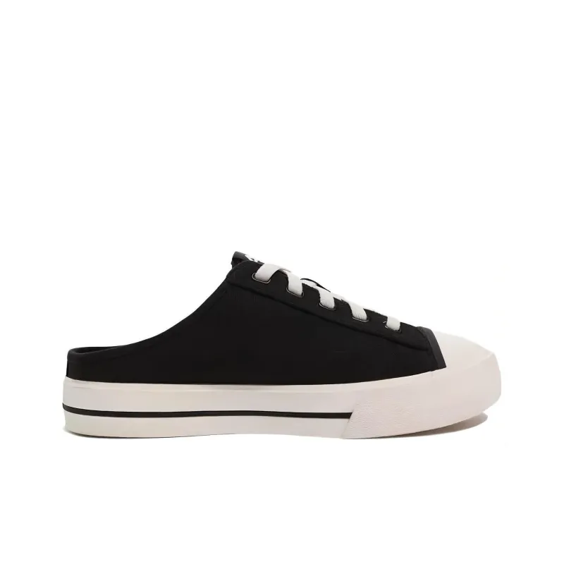 FILA Como V2 Anti Slip Wear Resistant Low Top Canvas Shoes Unisex Black White-1