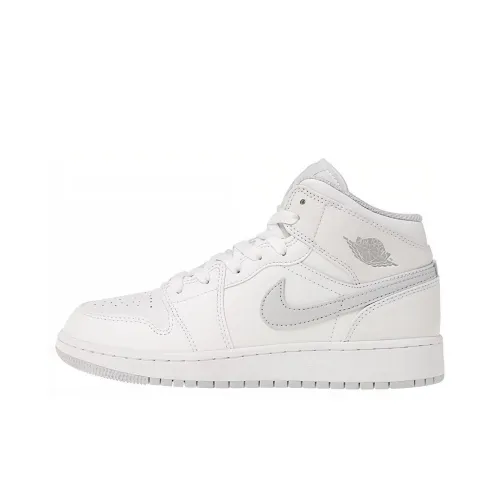 Air Jordan 1 Vintage Basketball Shoes Women's Mid-Top White/Gray