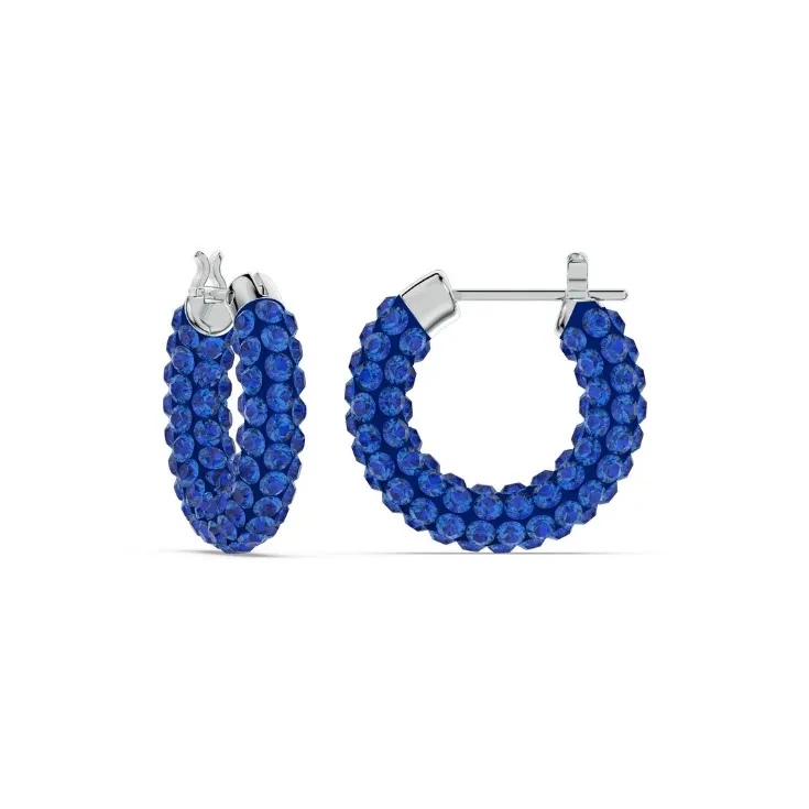 Swarovski Crystal Rhodium-plated Earrings Women's Blue-2