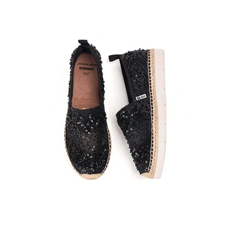 Joy&Mario Espadrilles Women's Black/Champagne/Gold-3