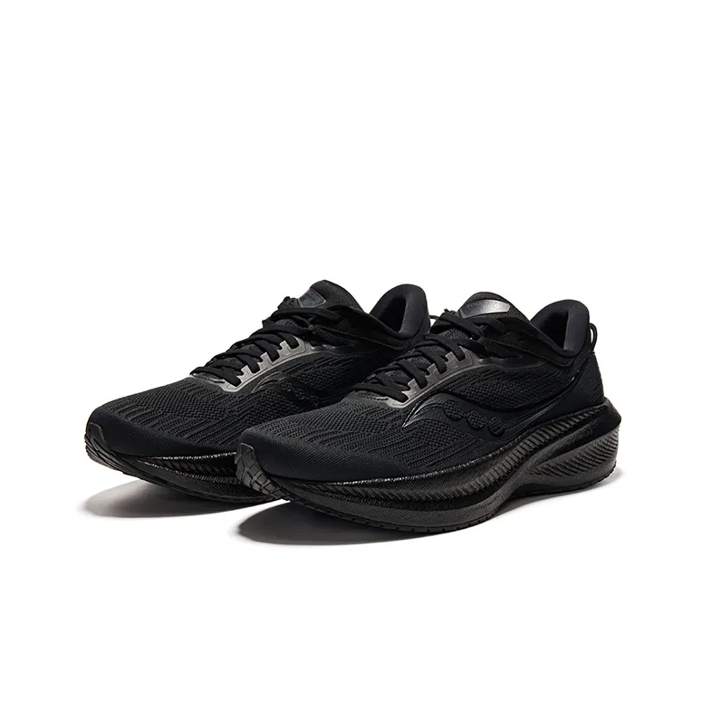 Saucony Triumph 21 Low Top Running Shoes Men's Black-3