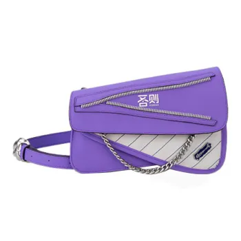 Xbreak Artificial Leather One Shoulder Crossbody Fanny Pack Small Size Women's Crystal Purple