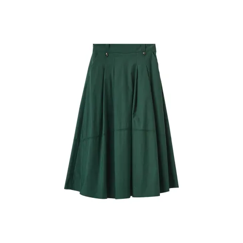 XIANGYING Casual Long Skirts Women's Green