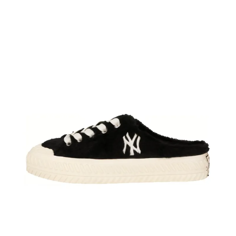 MLB Playball Mule Wear-Resistant Warm Lightweight Low-Top Canvas Shoes Unisex Black Korean Style-0