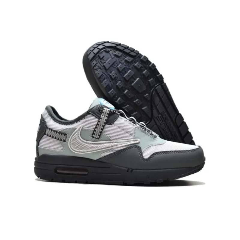 Travis Scott X Nike Air Max 1 Running Shoes Men Low Top Blue/Gray/Black-4