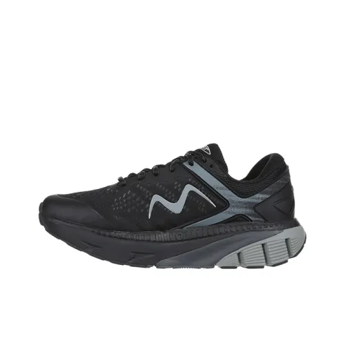 MBT Cushioning Breathable Height Increasing Rebound Low Top Casual Running Shoes Women's Black Gray Color