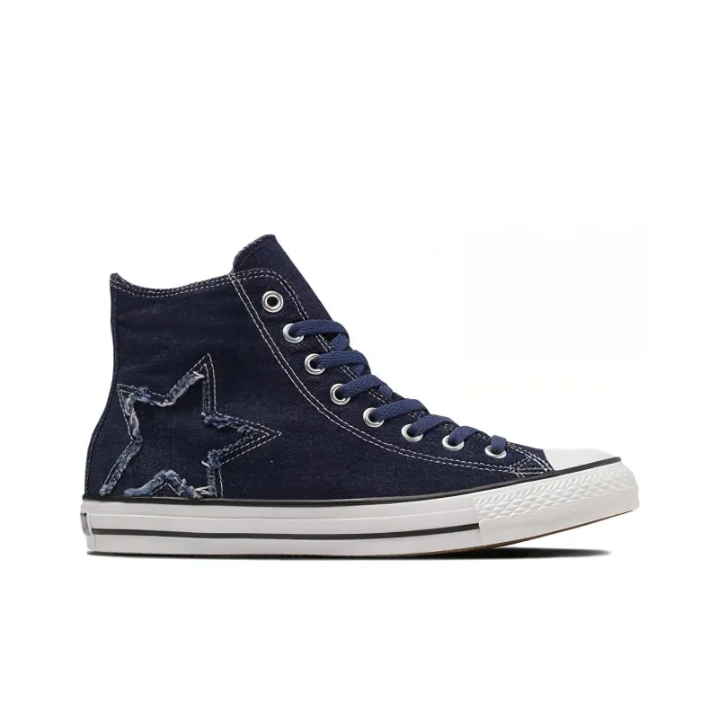 Converse All Star ALL STAR DENIM ST HI Abrasion Resistant Breathable High Top Canvas Shoes Unisex Blue-1