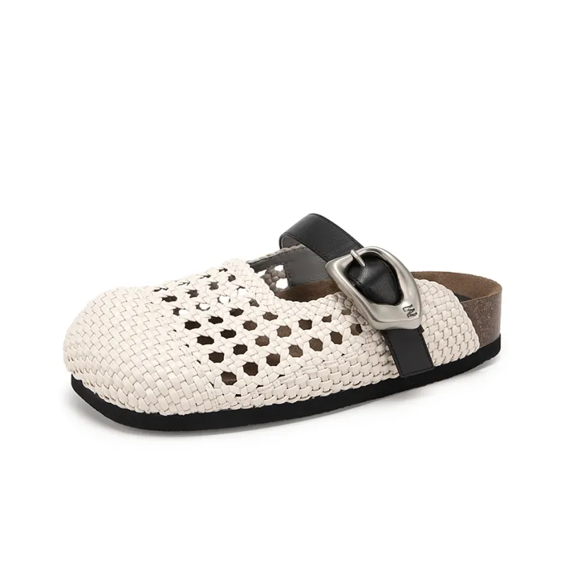 MIO Closed Toe Slippers Women's Beige-2