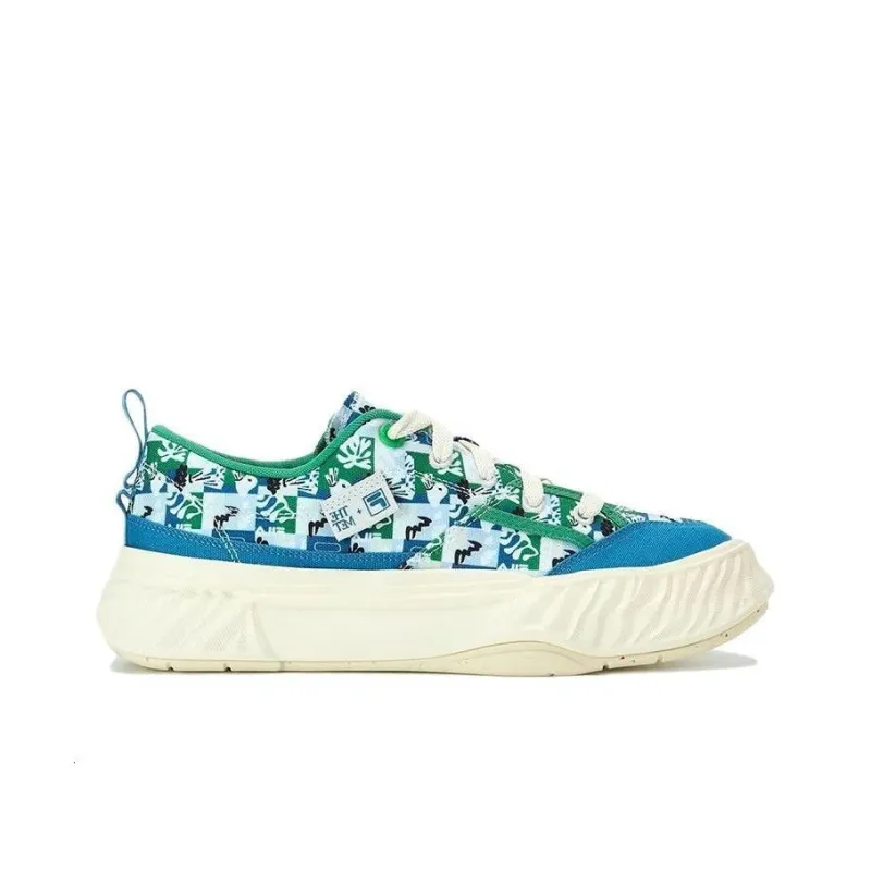 FILA Fosso MATISSE Anti Slip Wear Resistant Low Top Canvas Shoes Men's Blue White-1