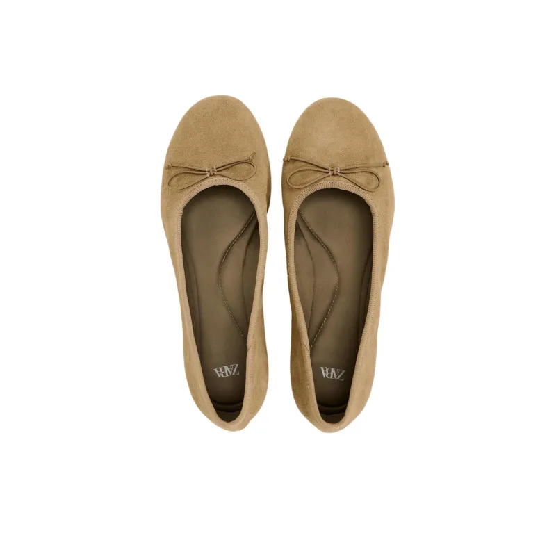 ZARA Trf Casual Single Shoes 1cm Women's Brown-4