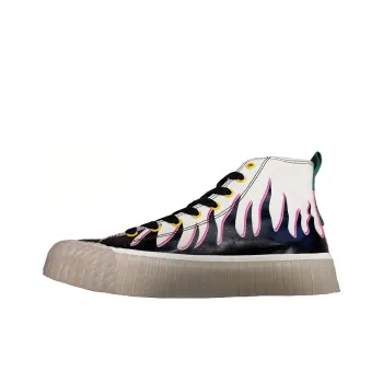 HAIZEIWANG x Kappa Marshall D. Teach Anti Slip And Wear Resistant Lightweight Mid Top Canvas Shoes Unisex Black White