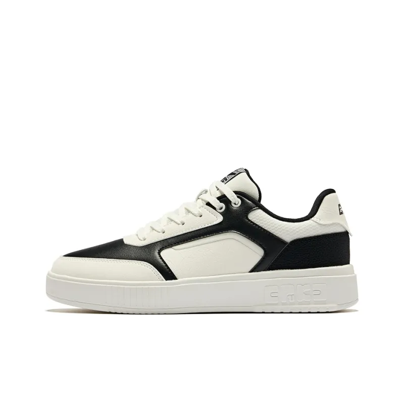 Erke Edge Wear Resistant Slip Resistant Low Top Skateboard Shoes Men's Jet Black Microcrystal White-0