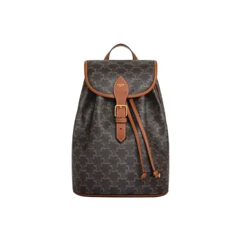 CELINE Cow Leather Backpack Medium Size Women's Tawny
