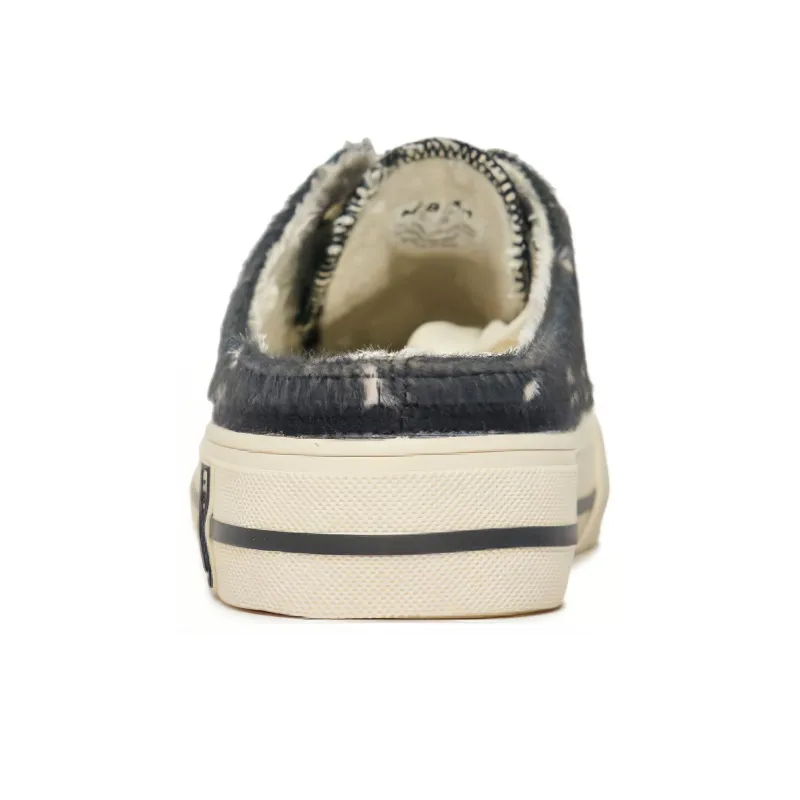 MLB Playball Mule Fur Dia Monogram Slip Resistant Cushioning Wear Resistant Low Top Skateboard Shoes Unisex Black-4