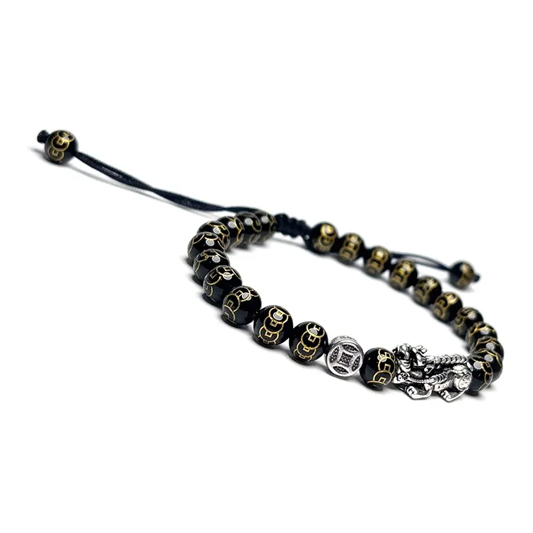 MOUNTAINS AND MANS Agate Auspicious Fortune Beaded Bracelet Unisex-4