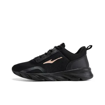 Erke Cushioning Anti Slip Wear Resistant Breathability Low Top Running Shoes Women's Black Gold