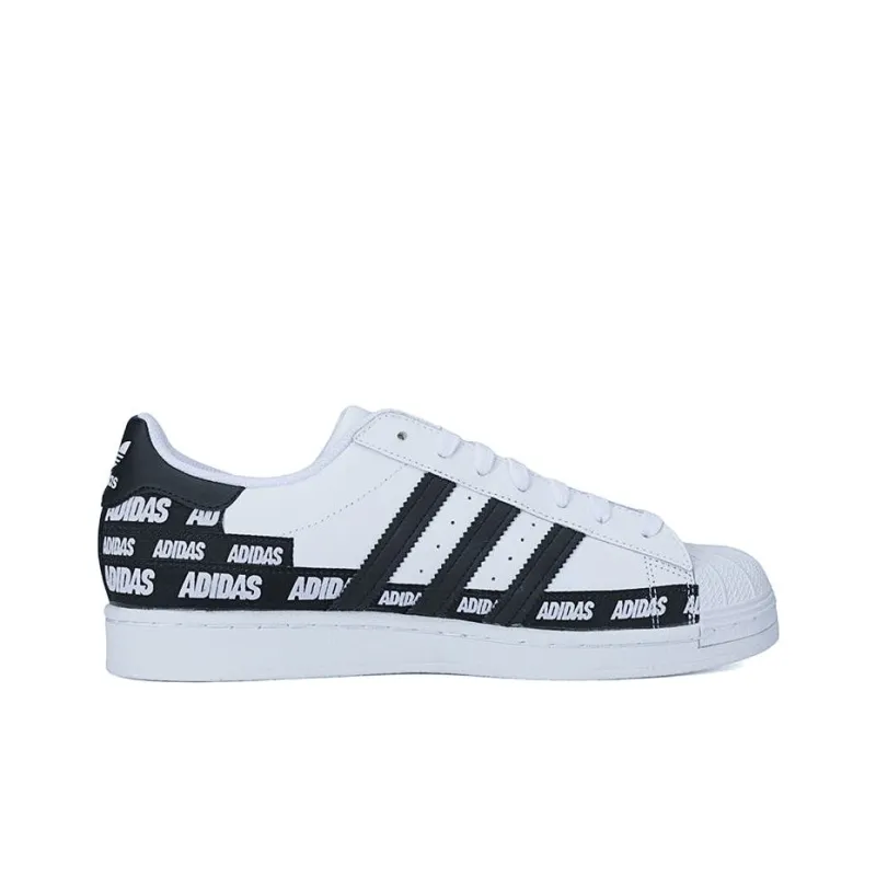 Adidas Superstar 'Wordmark Heel Stripe White Black'-1
