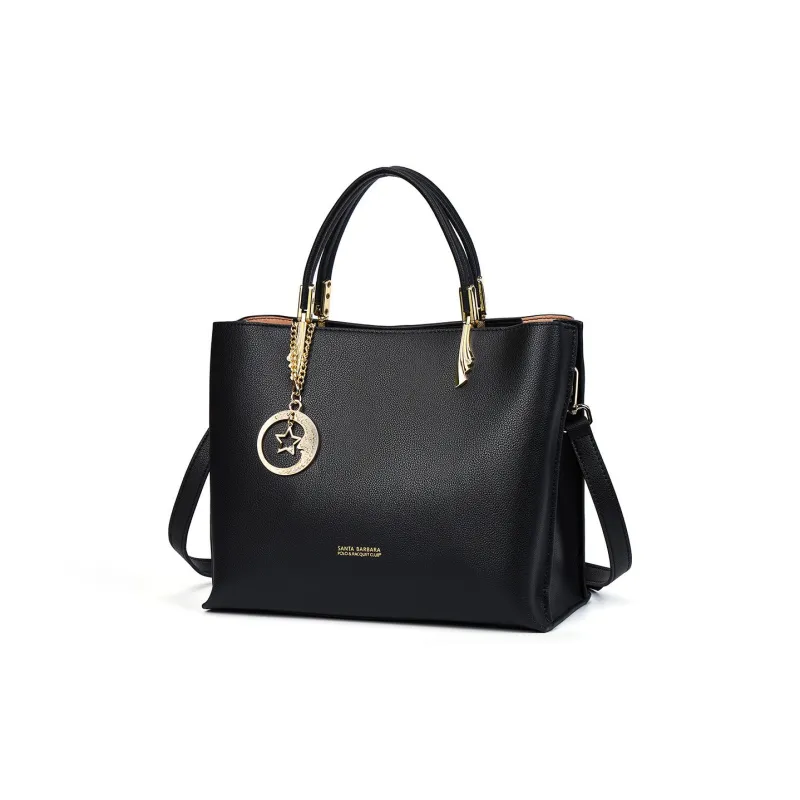 SANTA BARBARA POLO & RACQUET CLUB Cow Leather Handbag Small Size Women's Black-1