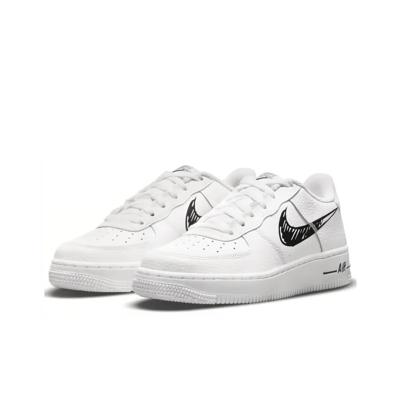Nike Air Force 1 Low 'Doodle Swoosh - White Black' GS-2